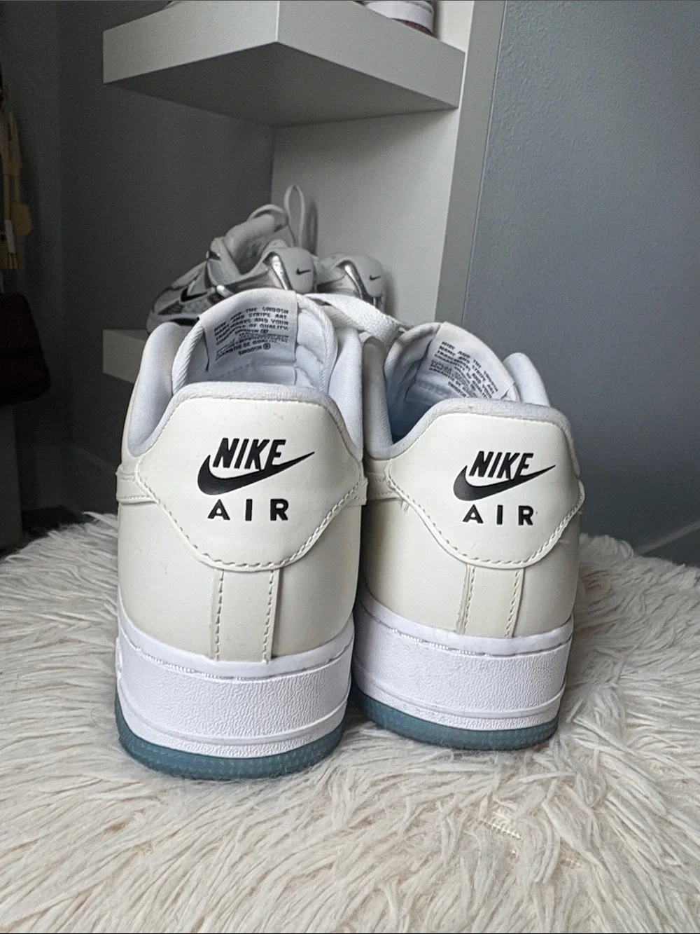 Nike Air Force 1 Low - White with Light Blue Accents